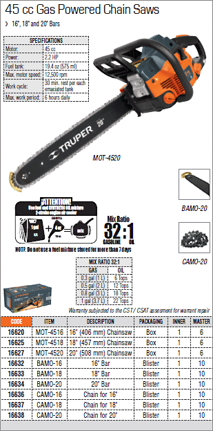 מסור שרשרת בנזין Truper