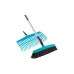 סט מגרפת דשא+מטאטא כביש+מוט 1.3מ' גרדנה גרמניה