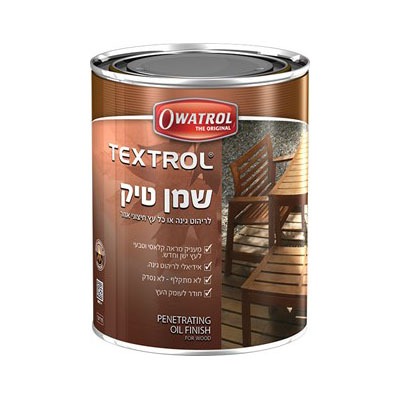 שמן טיק לריהוט גן TEXTROL אלון כפרי 1 ליטר