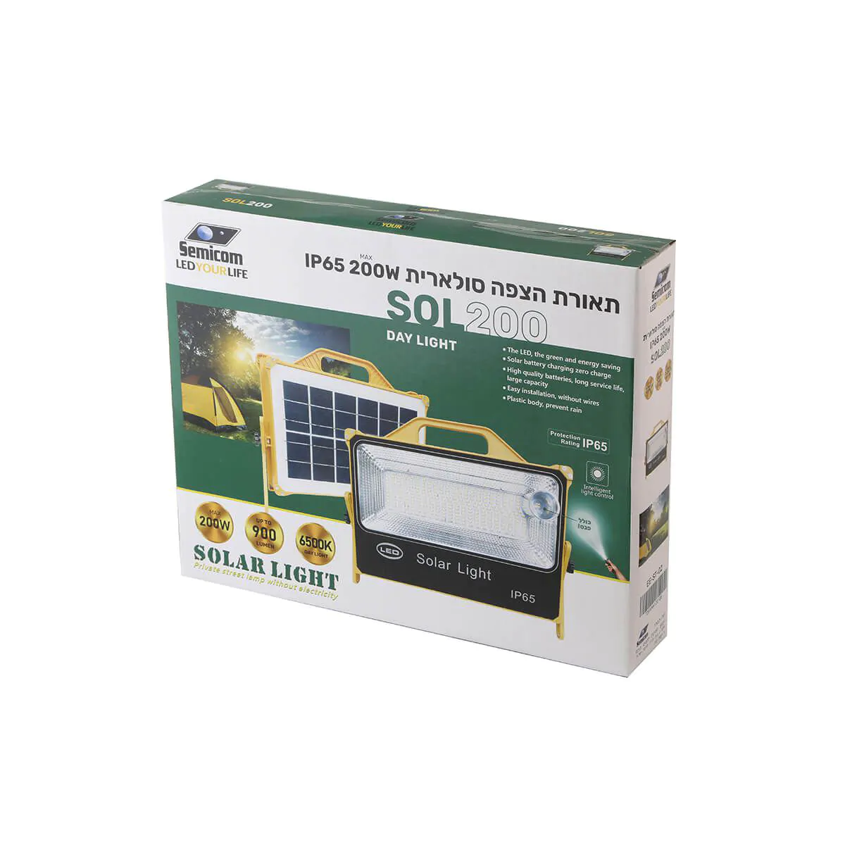 תאורת הצפה סולארית SOL200 IP65 200W