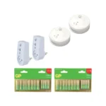 מארז חורף: זוג גלאי עשן, זוג מגני ברקים עם השהייה ו-24 סוללות AA\AAA