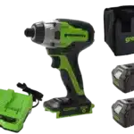 סט מברגת אימפקט BL 24V 300Nm עם 2×4.0Ah + מטען Dual Port (4A) Dual Port + תיק נשיאה greenworks 24V