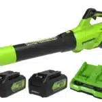 מפוח עלים 48V (2X24V) Brushless עם שתי סוללות 5.0Ah + שקע USB מטען מהיר Dual Port (4A) 48V