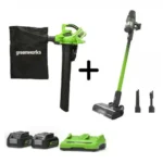 שואב עלים/מפוח 48V + שואב אבק אלחוטי ביתי עוצמתי 24V + שתי סוללות 4Ah + מטען מהיר dual port 4A 24V