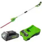 מגזמת גובה 24V (דגם משופר 2.2 מ’) + סוללה 2.0Ah + מטען מהיר greenworks 24V