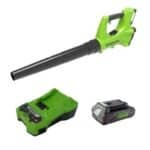 מפוח עלים 24V + סוללה 2A + מטען מהיר greenworks 24V
